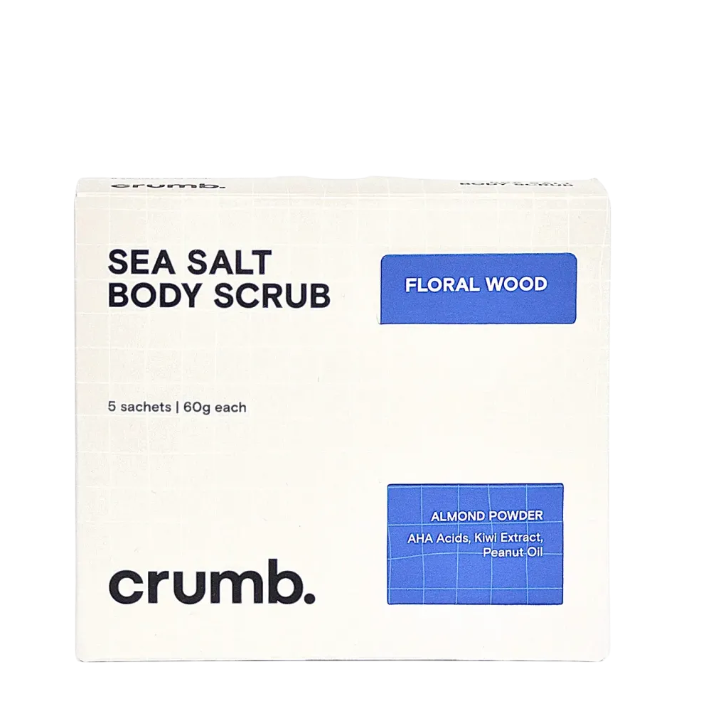 CRUMB. Floral Wood Body Scrub 5х60g - Сольовий скраб для тіла з AHA-кислотами (travel format)